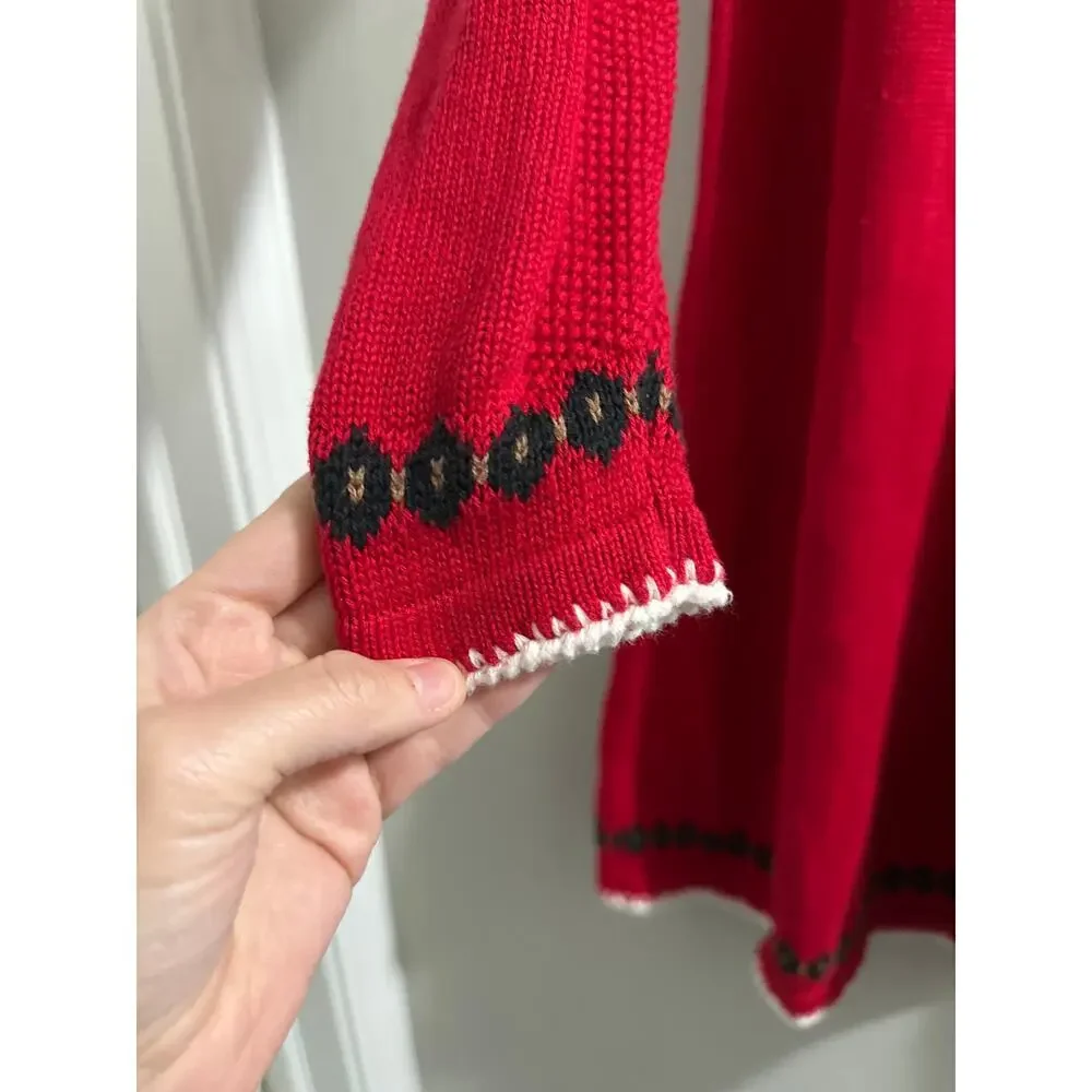 Hanna Andersson Red fair isle Sweater dress‎ size US 10